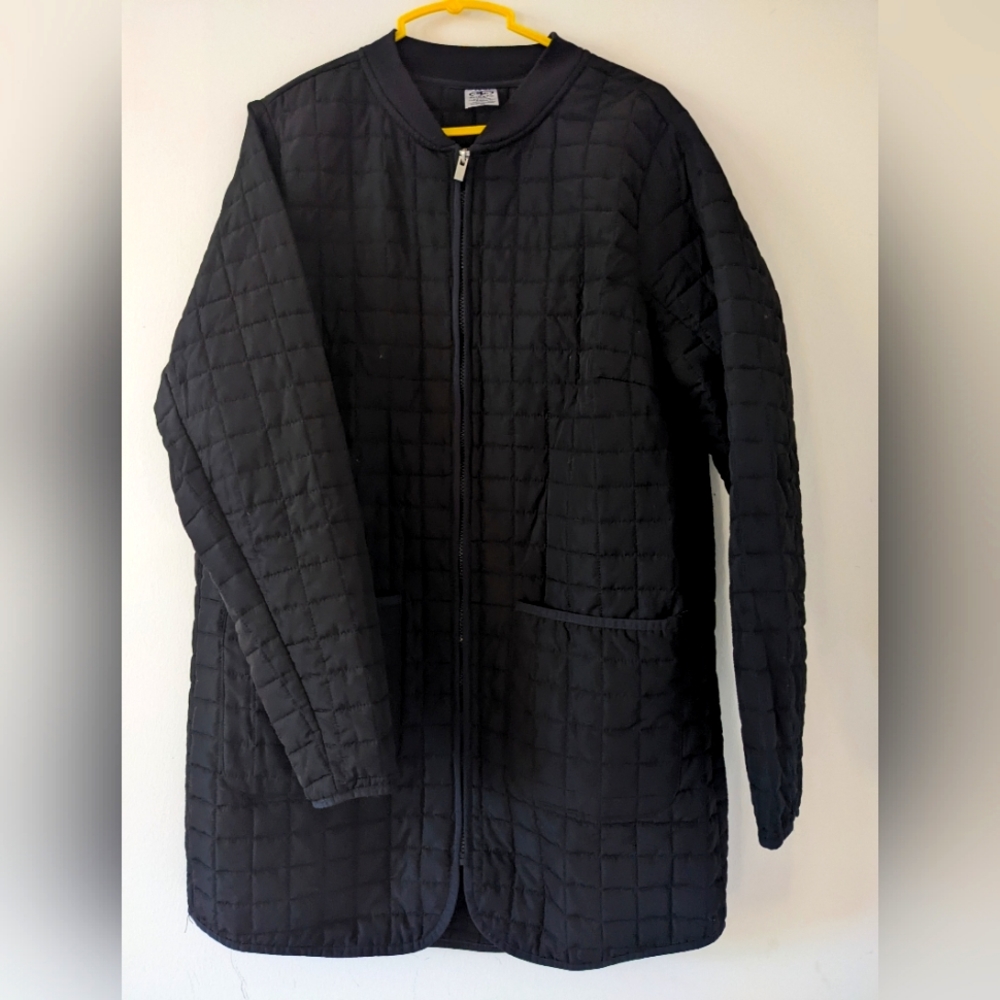 Long Lightweight black athletic works jacket